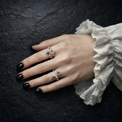 925 Sterling Silver Harry Potter Gryffindor Lion Paw Ring with Red Zircon