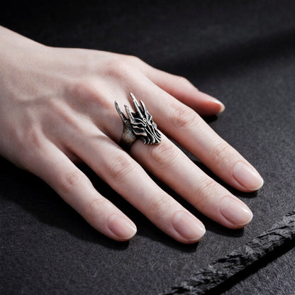 Lord of the Rings Men's Rustic Blackened Sauron's Helmet Ring