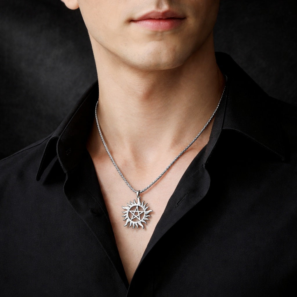 Supernatural Shining Sun Pentagram Pendant Necklace