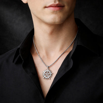 Supernatural Shining Sun Pentagram Pendant Necklace