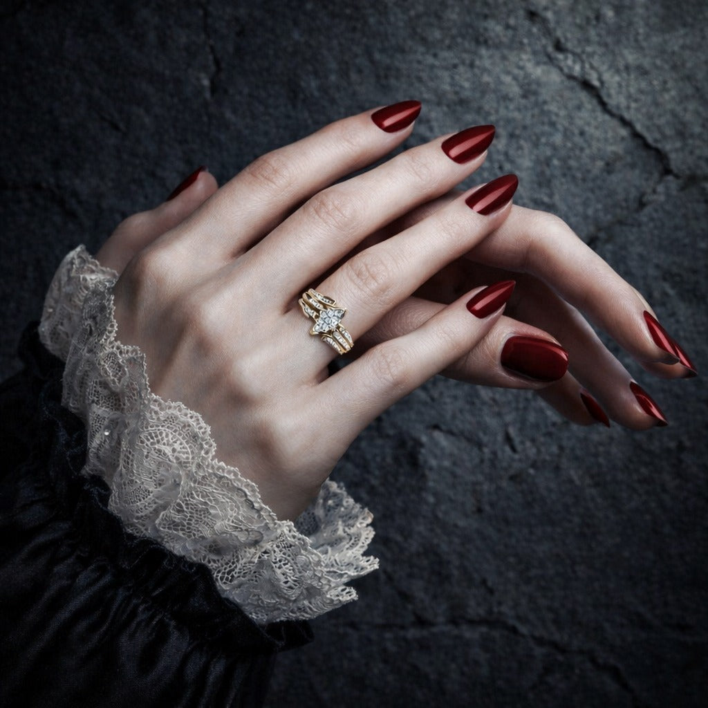 10K Yellow Gold Round & Baguette-Cut Diamond Cluster & Channel Set Ring