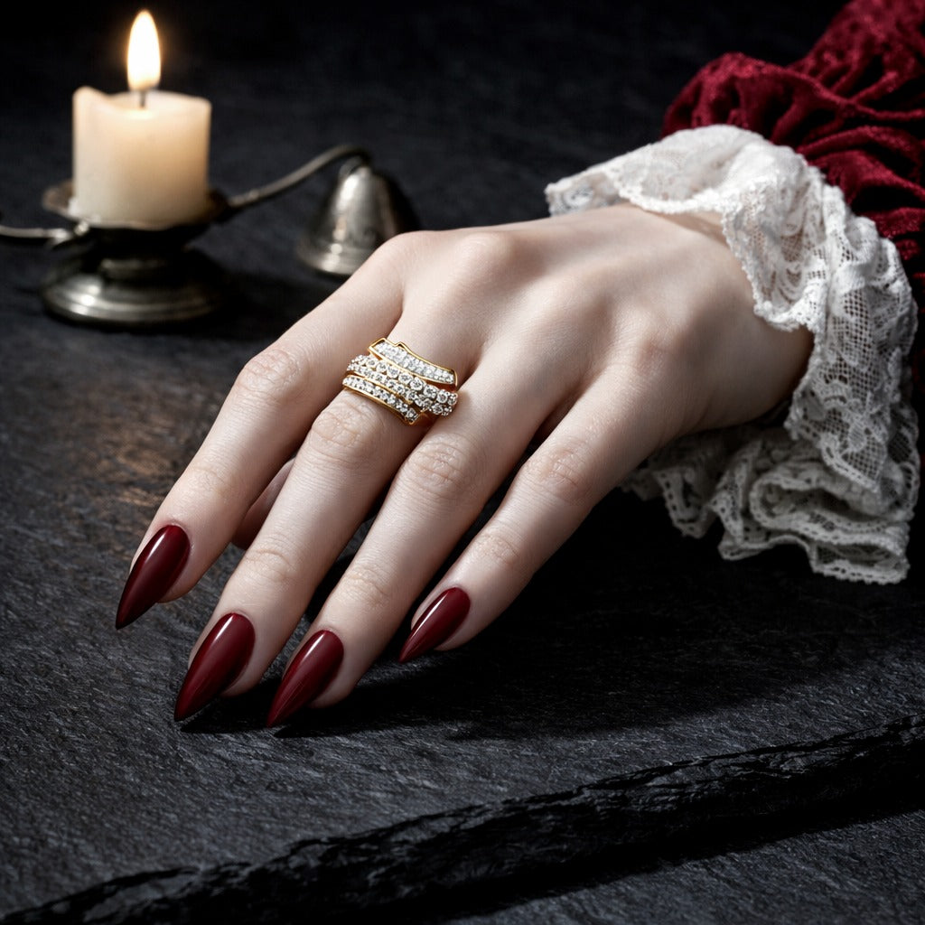 10K Yellow Gold 1.0 Cttw Round & Baguette Diamond Bypass Channel Statement Ring