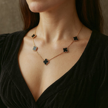 Women's Five-Leaf Clover Flower Necklace, Bracelet or Earrings Set